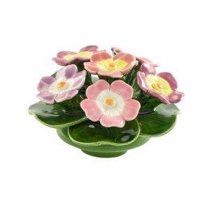 Socle 12 cm - primevères multicolores
