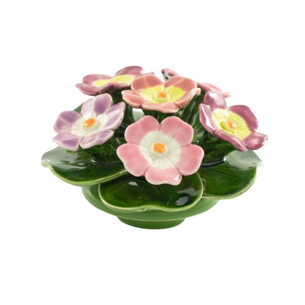 Socle 12 cm - primevères multicolores
