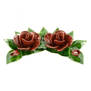 Motif 30 cm - 2 roses grenat