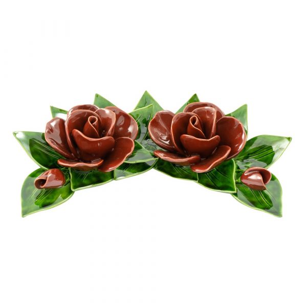 Motif 30 cm - 2 roses grenat