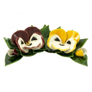 Motif 30 cm - pensées prune jaune