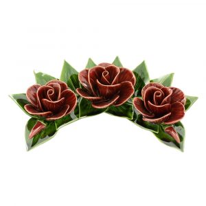 Motif 30 cm - 3 roses grenat